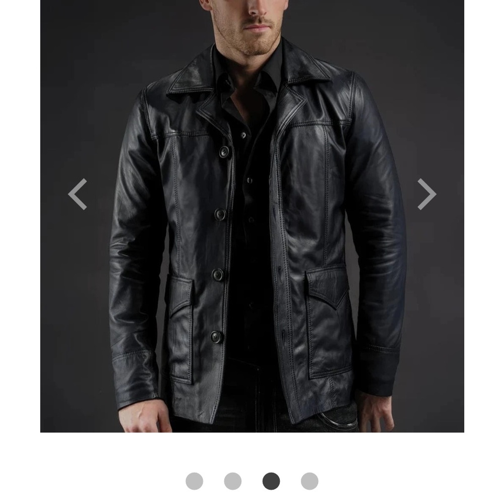 REVOLVE Dark Blue Leather Field Jacket